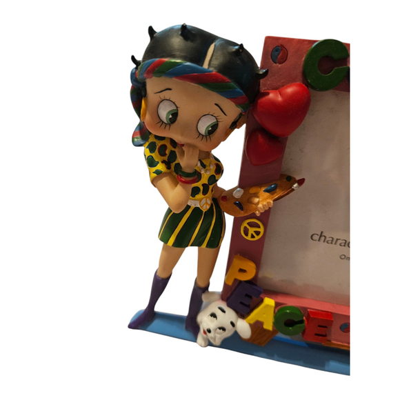 Character Collectibles Vintage Betty Boop Hippie 3D Flowers Picture Frame Rare - Picture 4 of 7